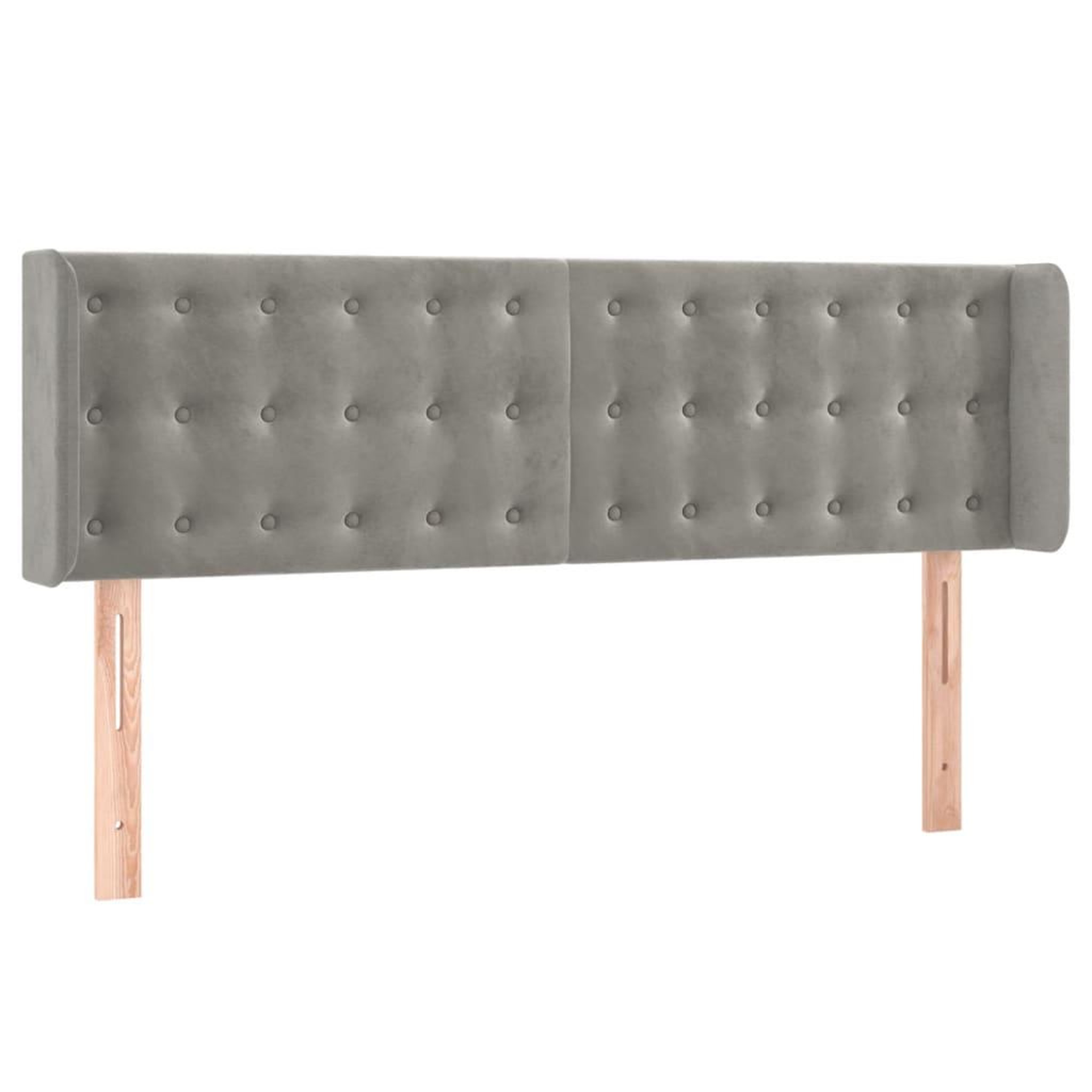 Voir la diapositive 2 : VIDAXL Tete de lit avec oreilles Gris clair 147x16x78/88 cm Velours