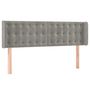 Voir la diapositive 2 : VIDAXL Tete de lit avec oreilles Gris clair 147x16x78/88 cm Velours
