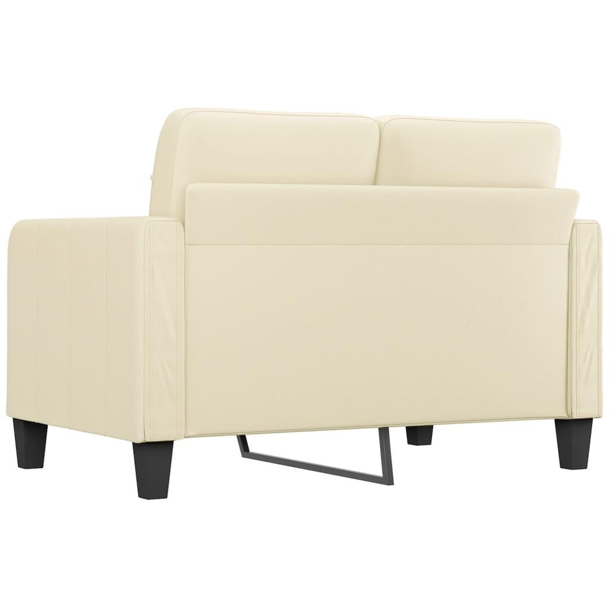 Voir la diapositive 5 : VIDAXL Canape a 2 places Creme 120 cm Similicuir