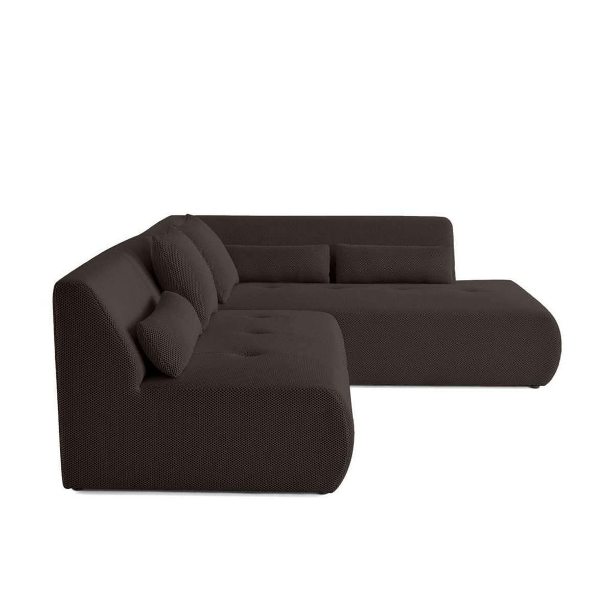 LISA DESIGN Onyx - canapé modulable d'angle droit 5 places - en tissu mailles 3d