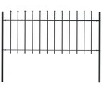 VIDAXL Cloture de jardin avec dessus en lance Acier 1,7 x 0,8 m Noir