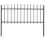 Voir la diapositive 1 : VIDAXL Cloture de jardin avec dessus en lance Acier 1,7 x 0,8 m Noir