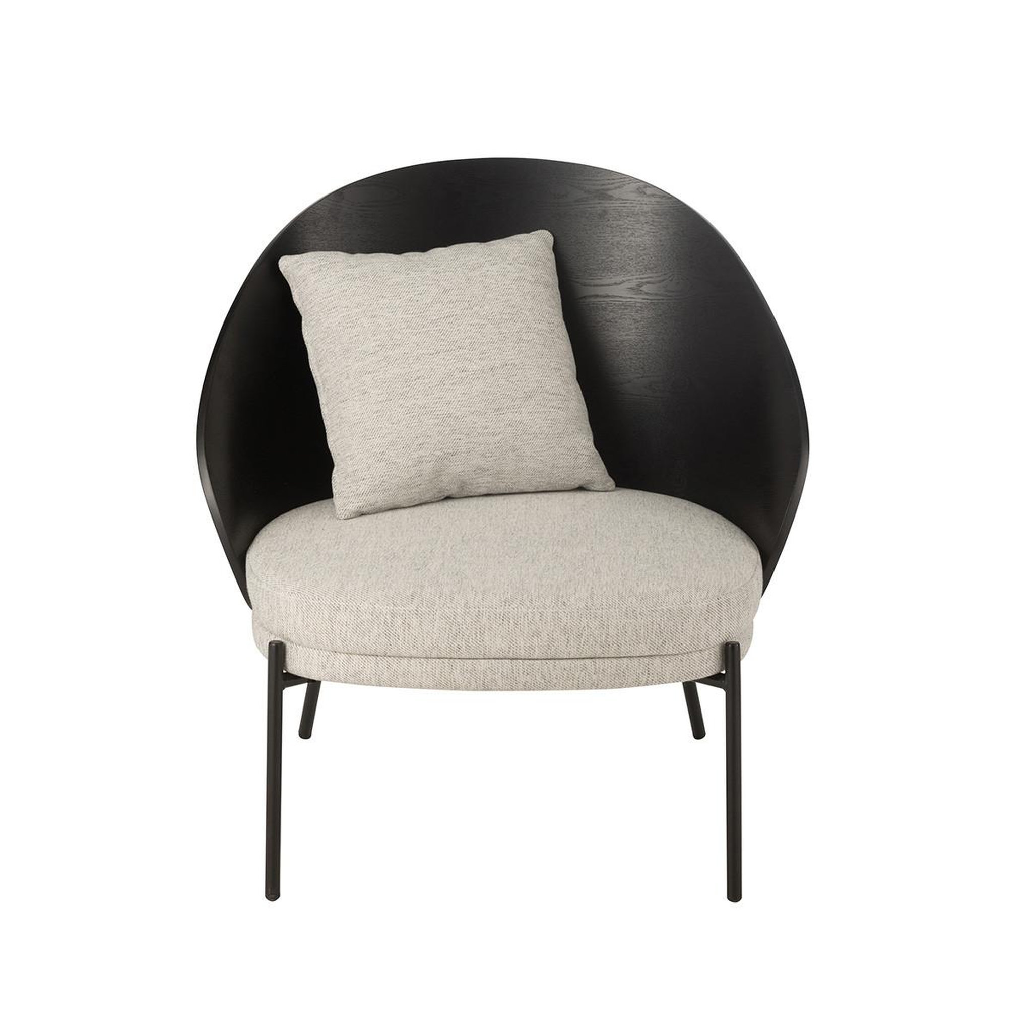 Voir la diapositive 2 : J-LINE Fauteuil lounge design  lone  81cm noir & gris