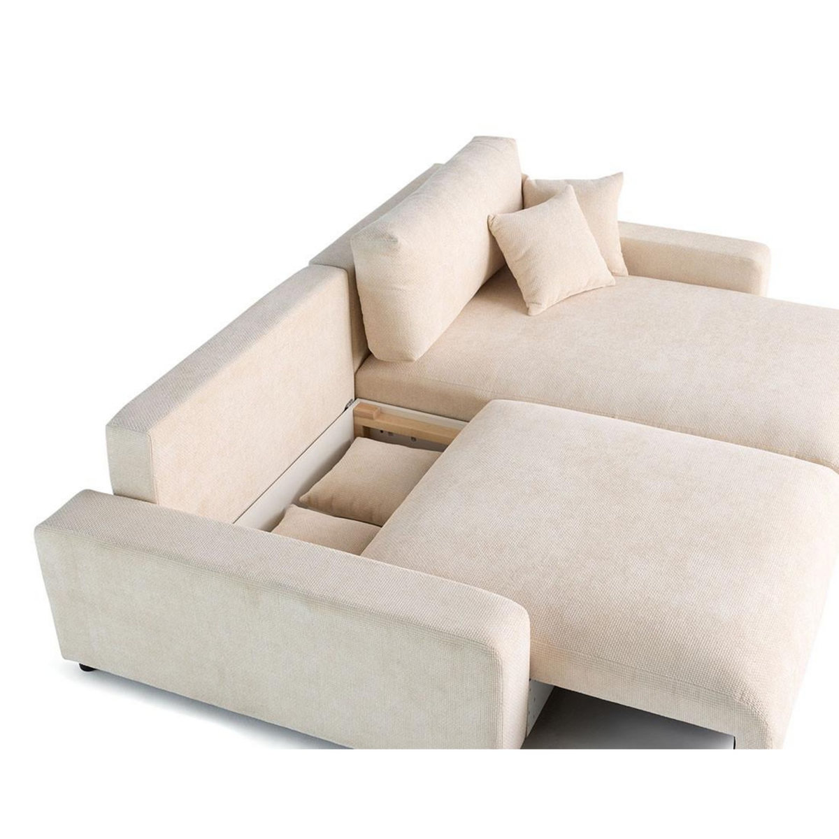 LISA DESIGN Pivoine - canapé d'angle réversible - 4 places - convertible avec coffre - en velours texturé