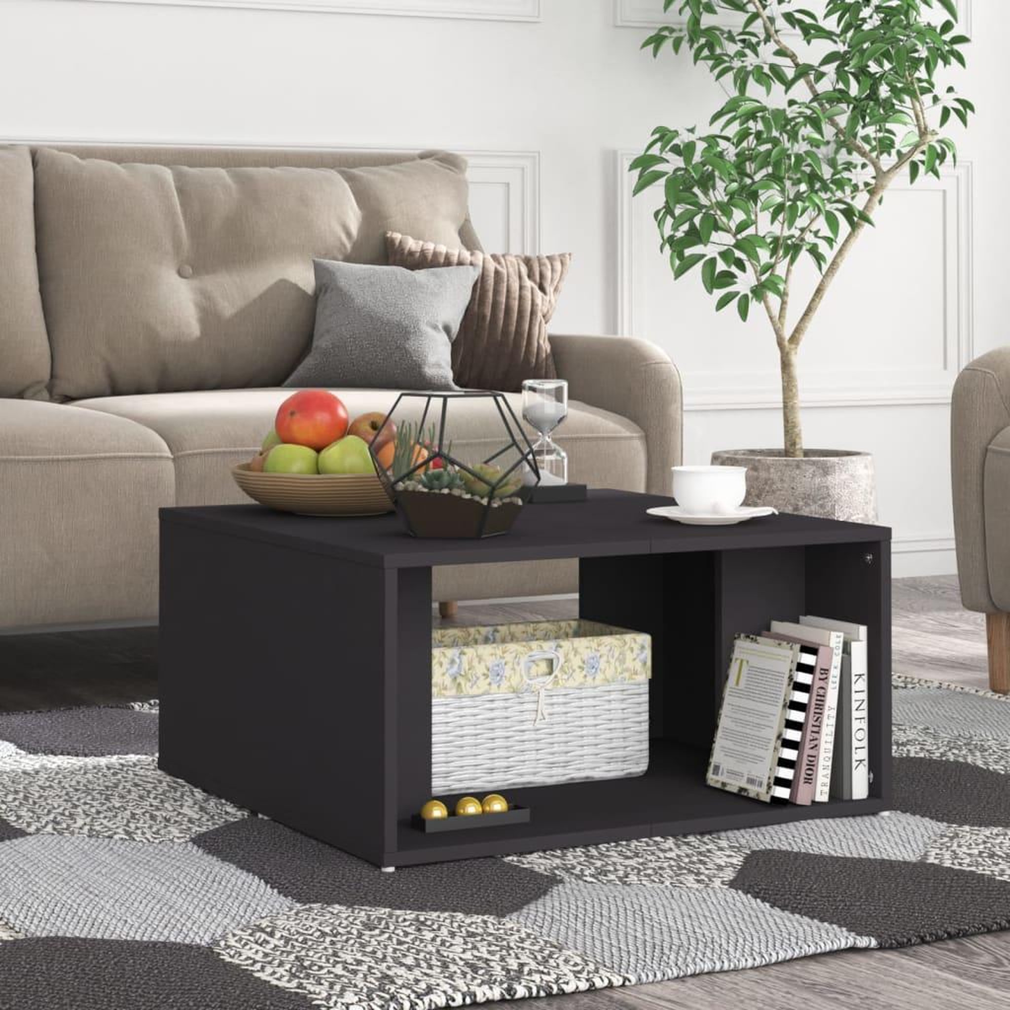 Voir la diapositive 3 : VIDAXL Tables basses 4 pcs gris 33x33x33 cm bois d'ingenierie
