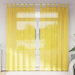 VIDAXL Rideaux en voile avec passe-tringles 2 pcs jaune