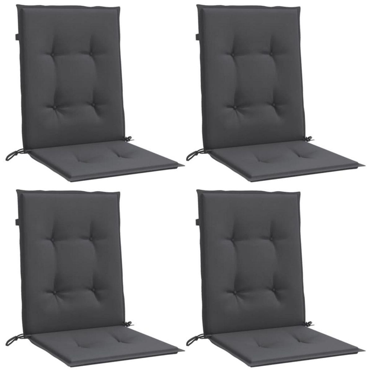 VIDAXL Coussins de chaise a dossier bas lot de 4 anthracite melange