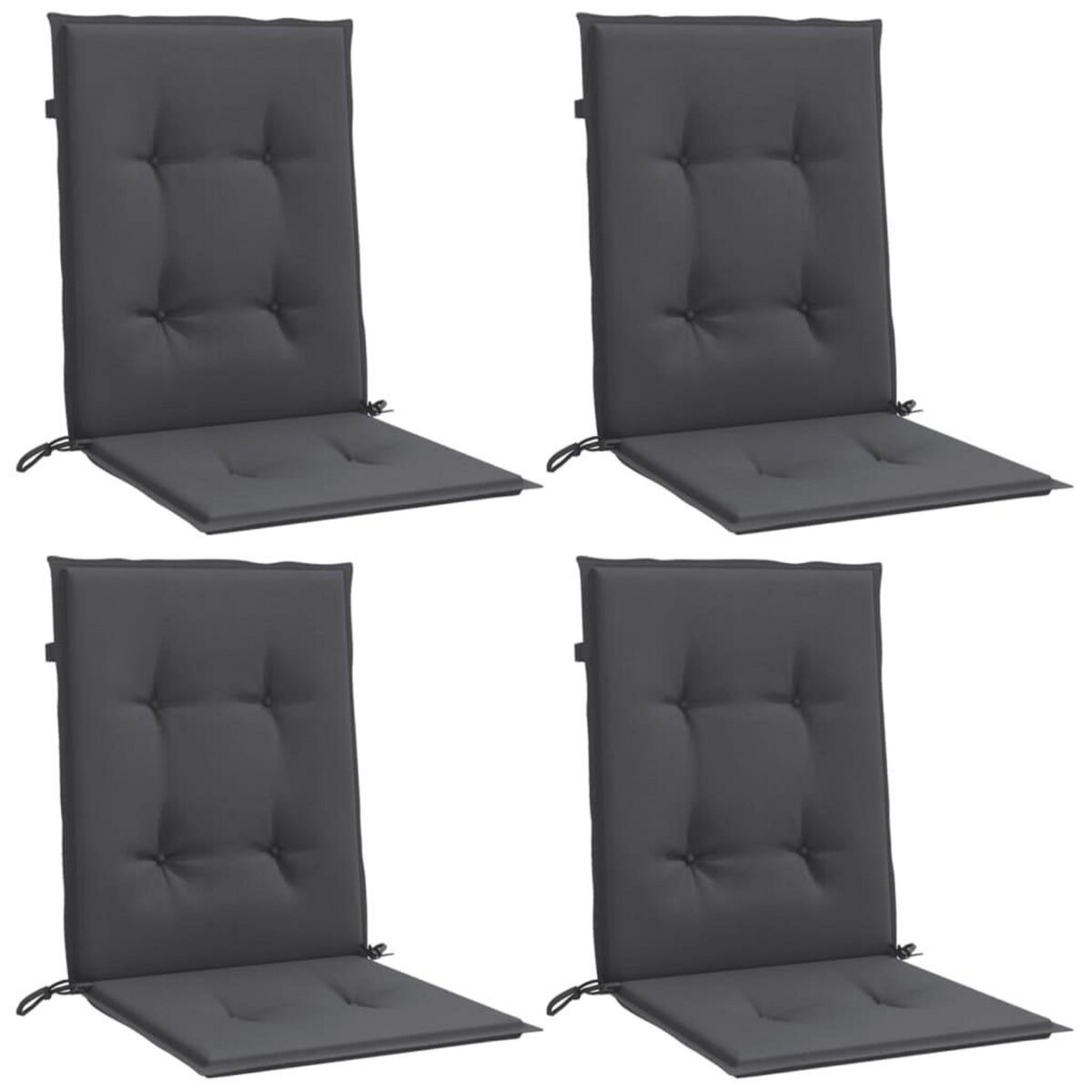 VIDAXL Coussins de chaise a dossier bas lot de 4 anthracite melange