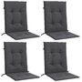 Voir la diapositive 3 : VIDAXL Coussins de chaise a dossier bas lot de 4 anthracite melange