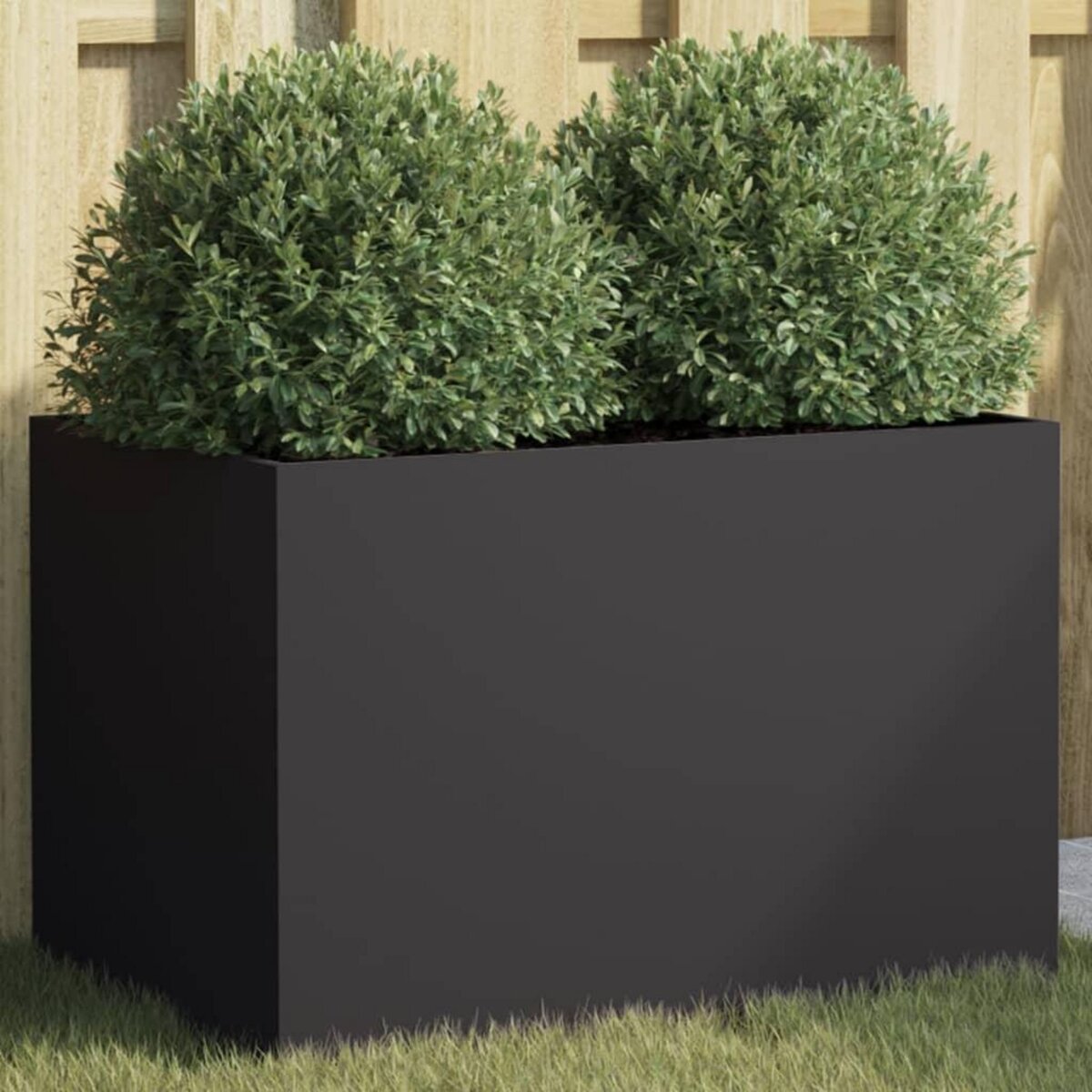 VIDAXL Jardiniere noir 62x40x39 cm acier