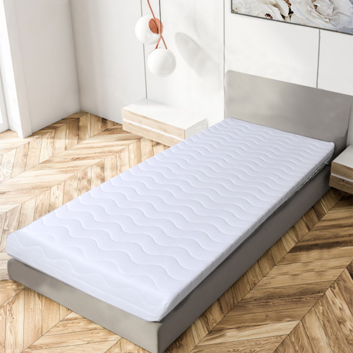 Matelas mousse + mémoire de forme 90 x 190 cm BEDPUR 