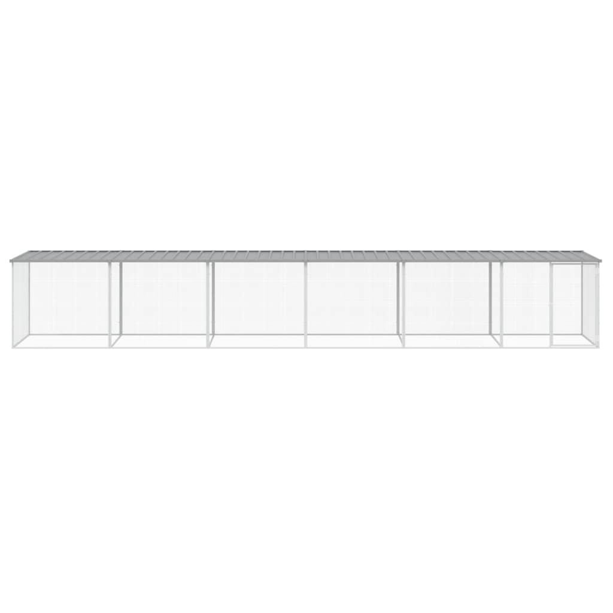 Voir la diapositive 3 : VIDAXL Poulailler avec toit gris clair 603x98x90 cm acier galvanise