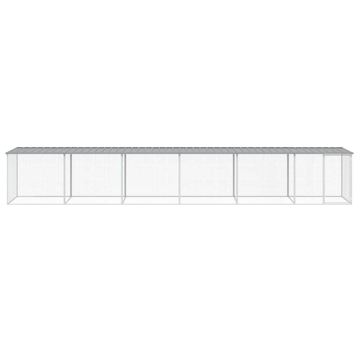 VIDAXL Poulailler avec toit gris clair 603x98x90 cm acier galvanise