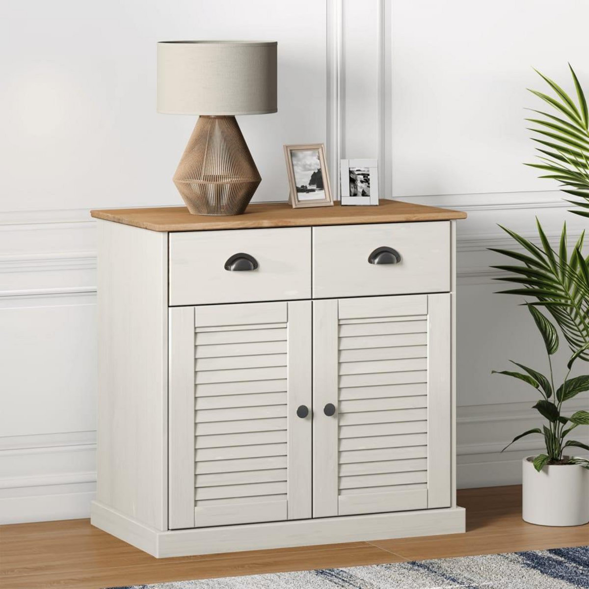 VIDAXL Buffet avec tiroirs VIGO 78x40x75 cm blanc bois massif de pin