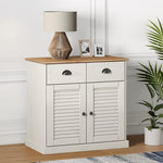 VIDAXL Buffet avec tiroirs VIGO 78x40x75 cm blanc bois massif de pin
