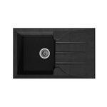 STRADOUR STRADOUR Evier cuisine a encastrer 1 bac + 1 egouttoir Aloa - Resine - 81 x 50 cm - Noir
