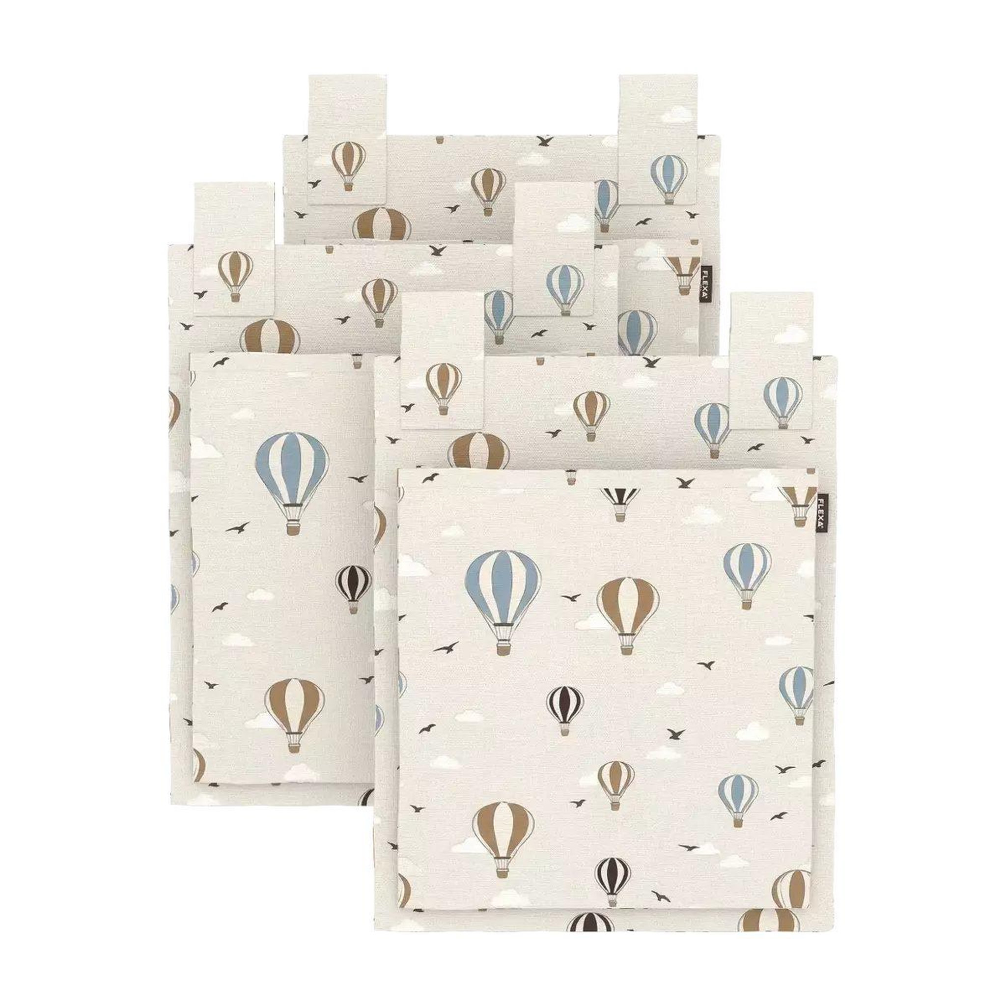 Voir la diapositive 2 : FLEXA Dawn poches de rangement pour lit motif montgolfieres
