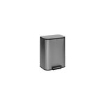 FIVE Poubelle de Cuisine à Pédale  Inox  50L Gris