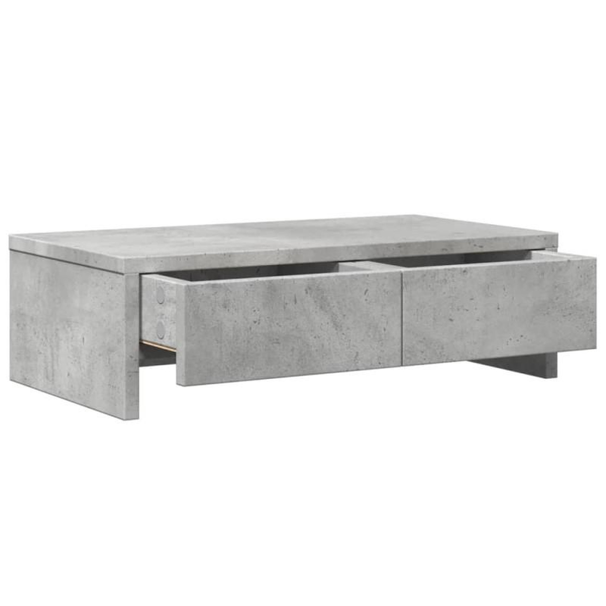 Voir la diapositive 5 : VIDAXL Support de moniteur avec tiroirs gris béton bois d ingénierie