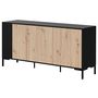 Voir la diapositive 2 : BEST MOBILIER Cambridge - buffet bas - effet bois et noir - 150 cm