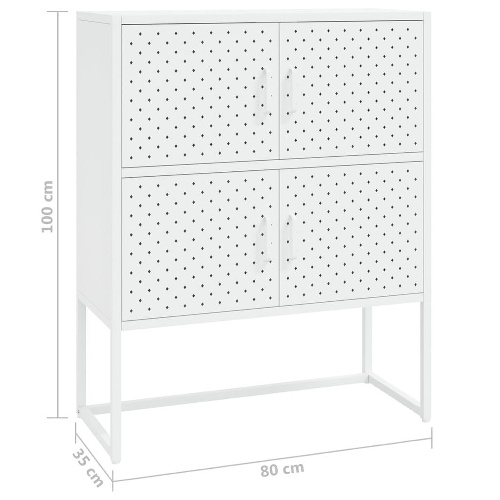 Voir la diapositive 6 : VIDAXL Buffet haut Blanc 80x35x100 cm Acier
