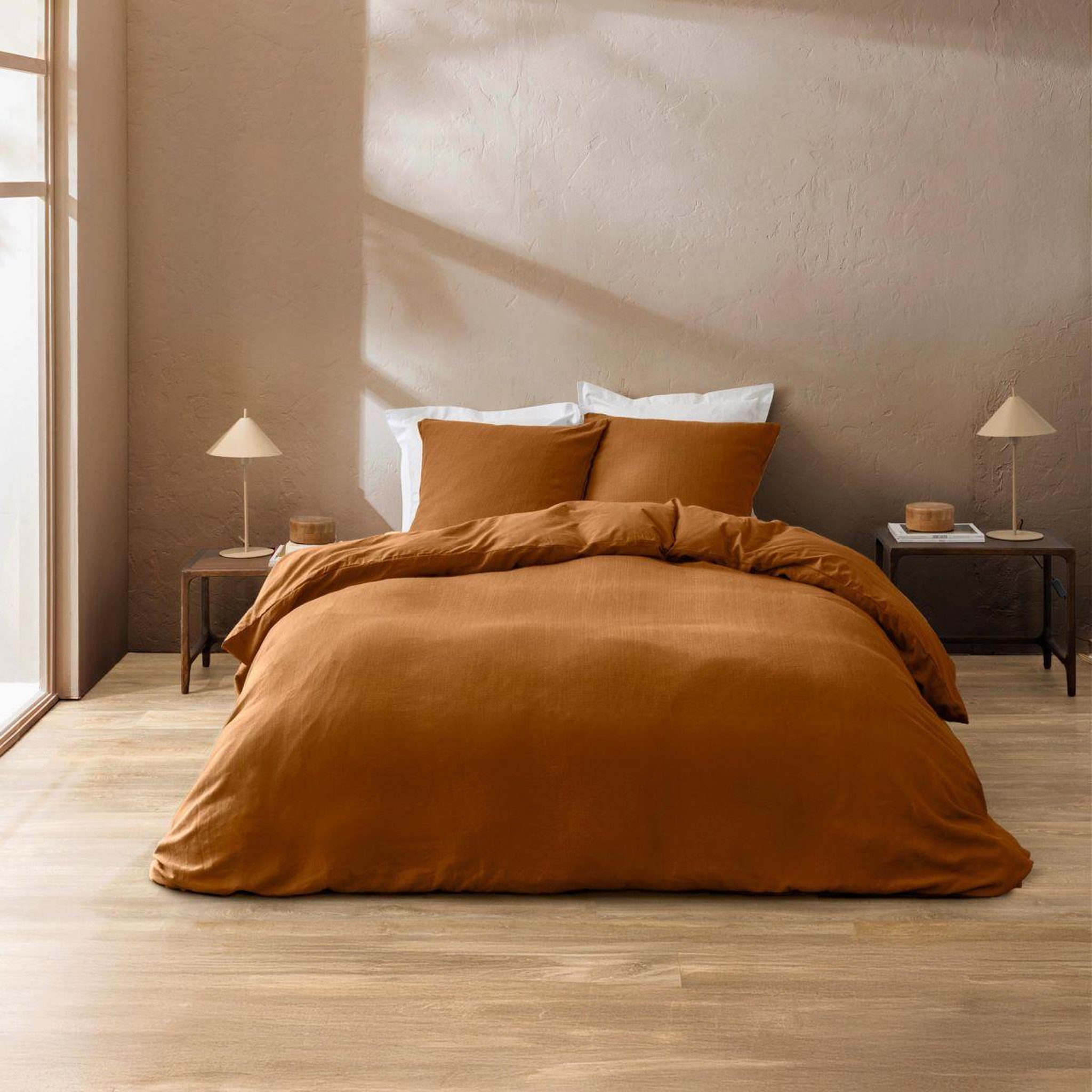 Douceur d'Intérieur Parure de lit 3 pièces  clara  260x240cm caramel