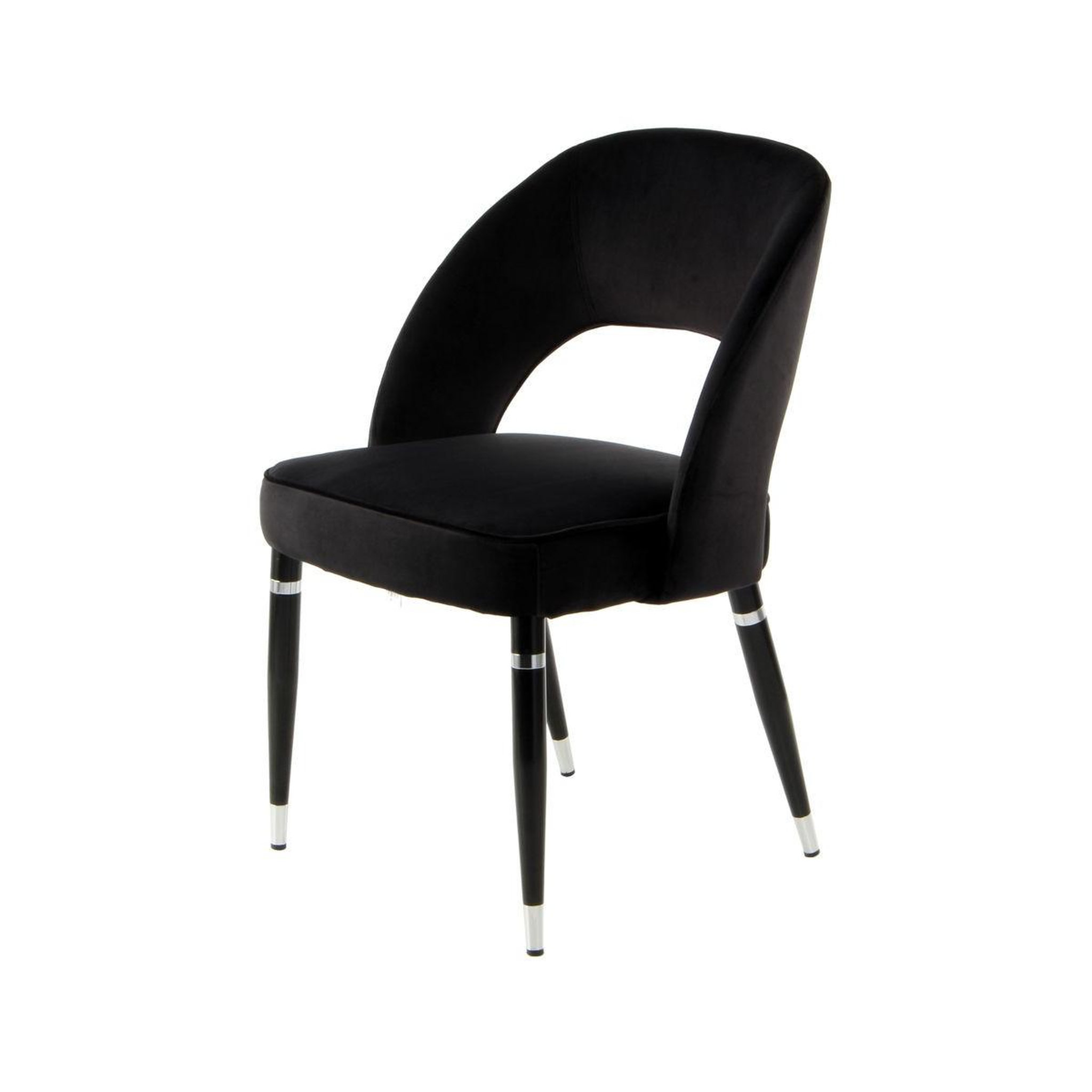 Voir la diapositive 2 : Paris Prix Lot de 2 chaises en velours  courtney  83cm noir & argent