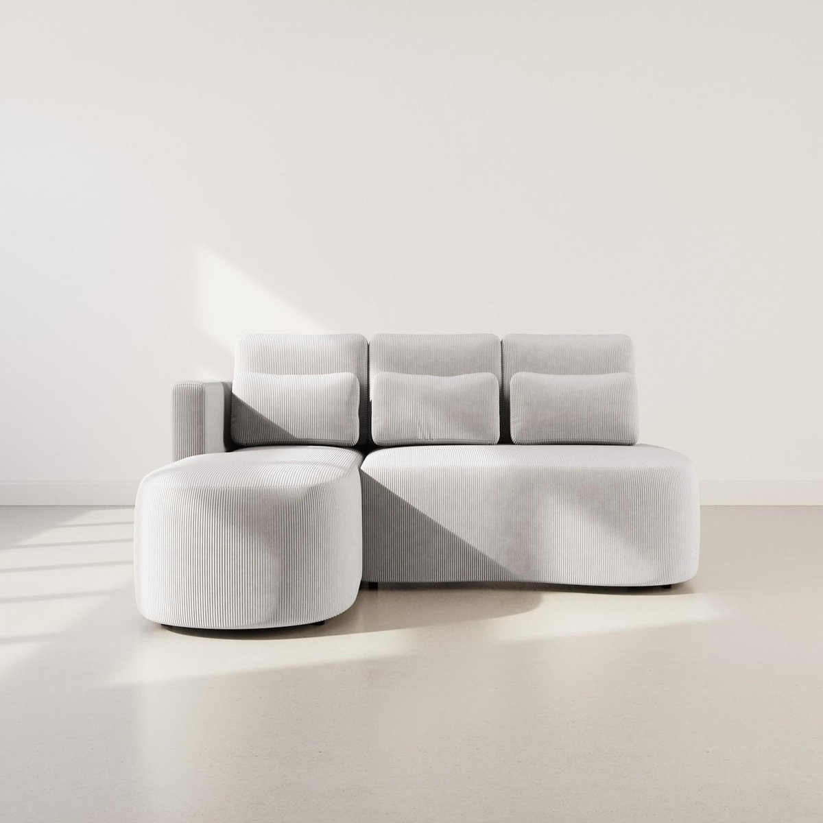 LISA DESIGN Mahina - canapé d'angle gauche 4 places convertible avec coffre en velours côtelé