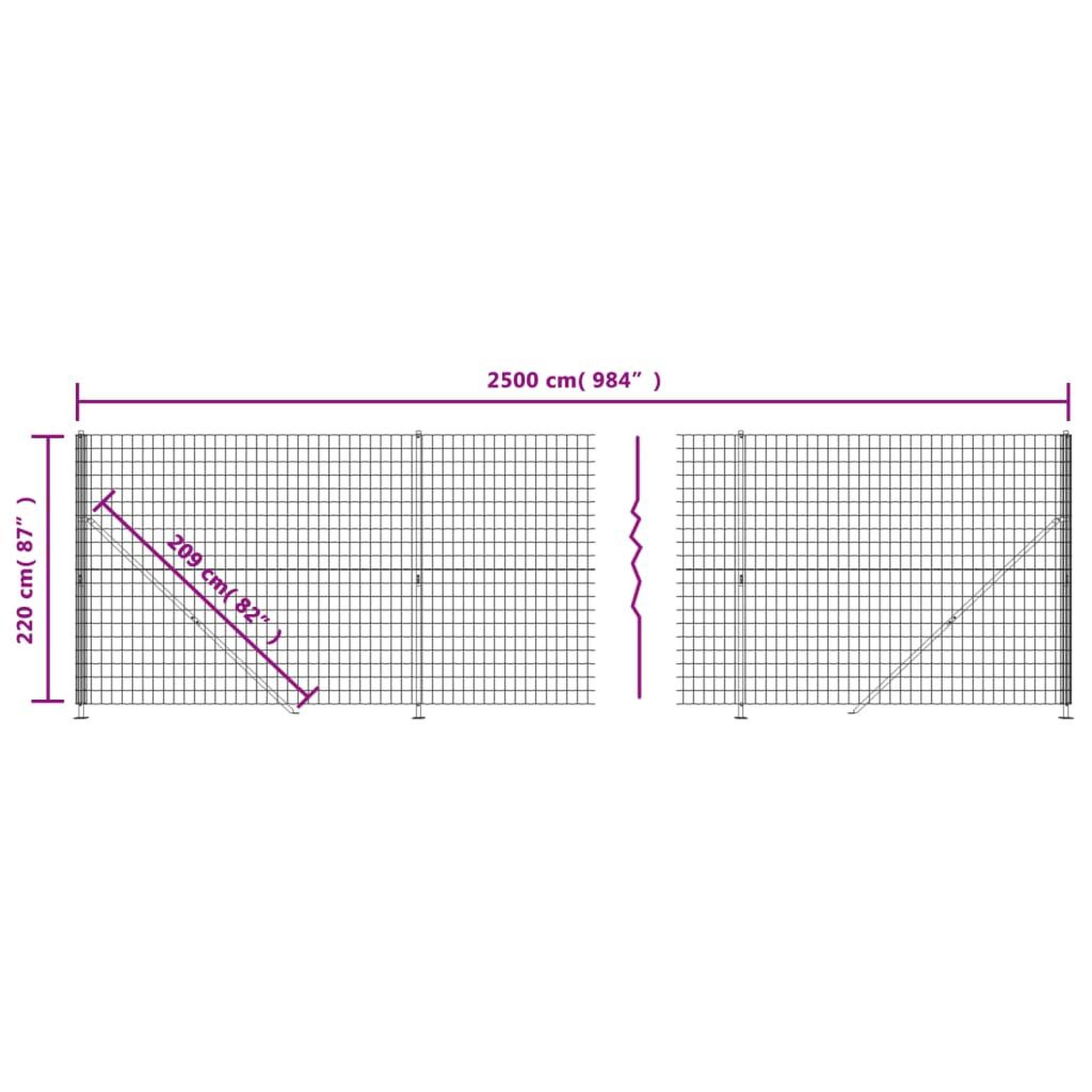 Voir la diapositive 6 : VIDAXL Cloture en treillis metallique avec bride vert 2,2x25 m