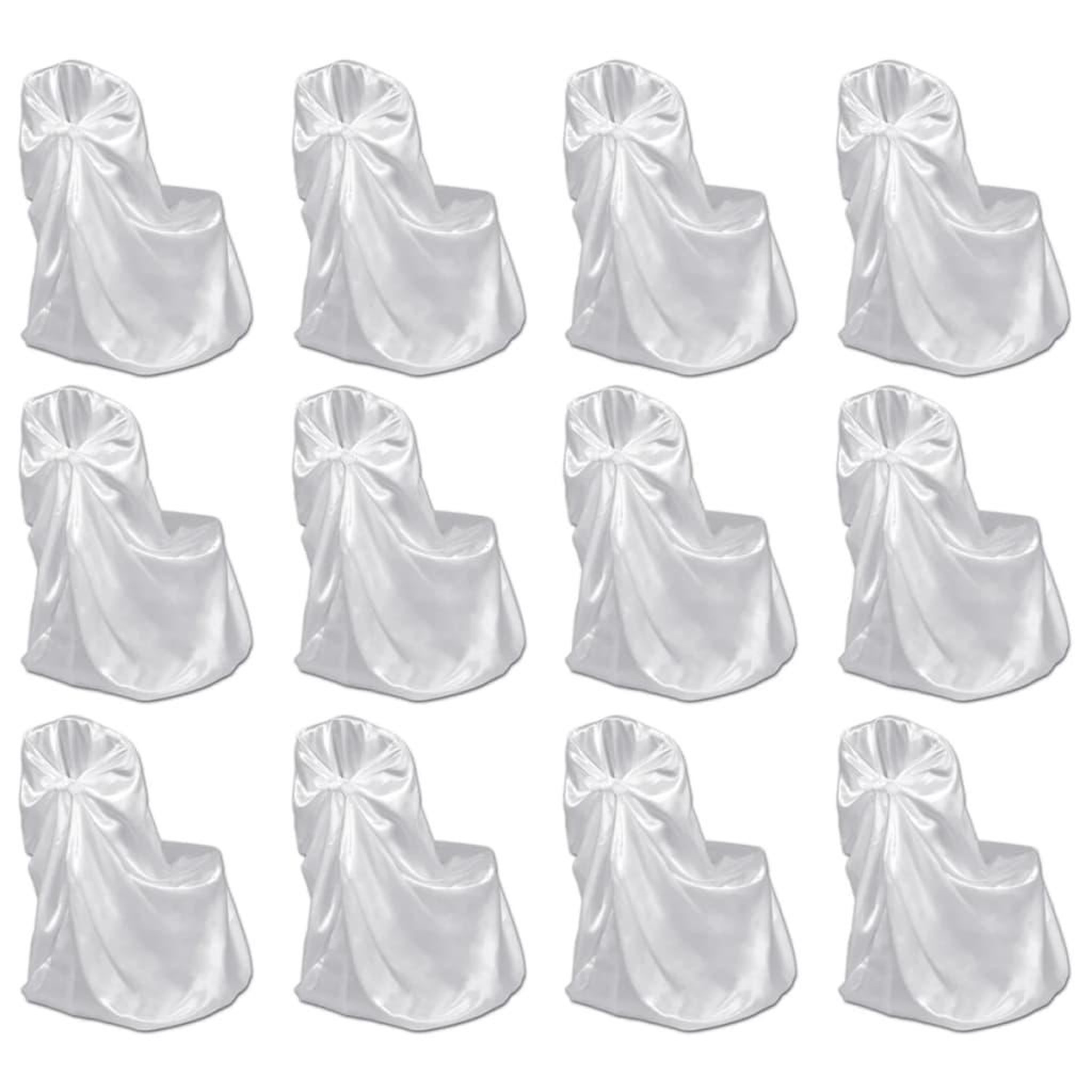 VIDAXL Housses de chaise pour banquet de mariage 12 pcs Blanc