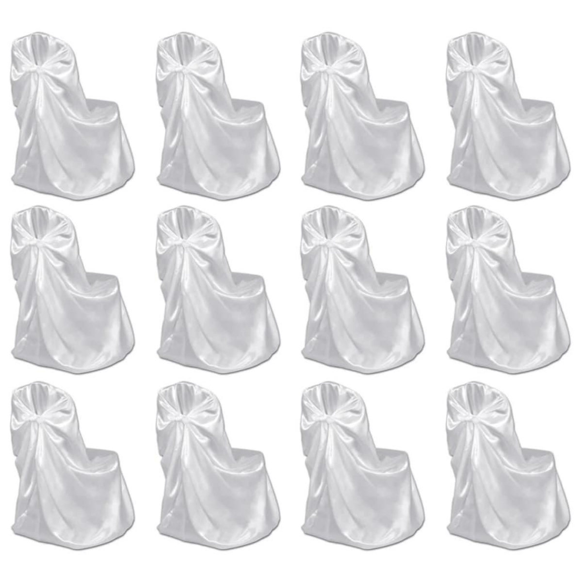 VIDAXL Housses de chaise pour banquet de mariage 12 pcs Blanc