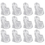 VIDAXL Housses de chaise pour banquet de mariage 12 pcs Blanc