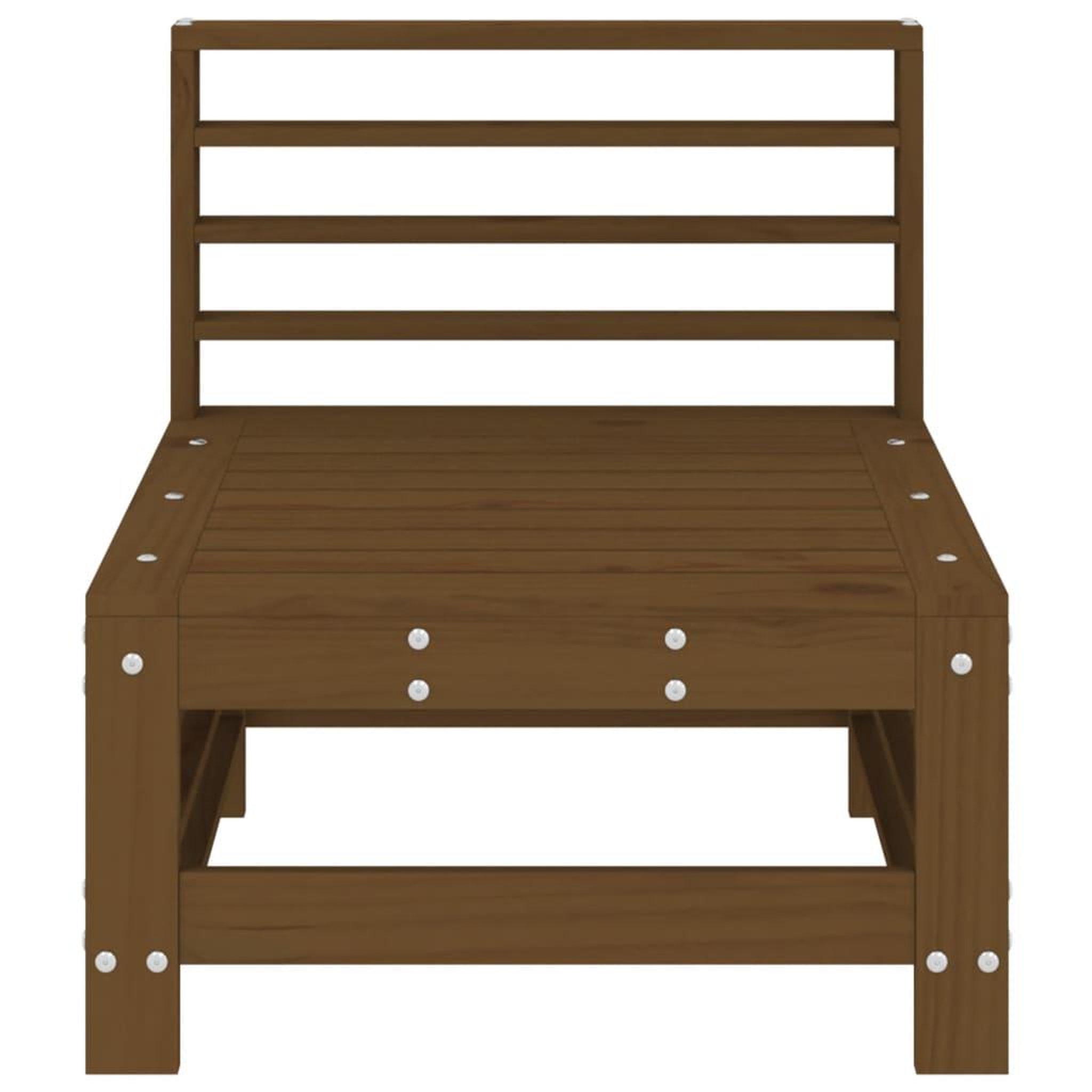 Voir la diapositive 3 : VIDAXL Canape central de jardin marron miel bois de pin massif