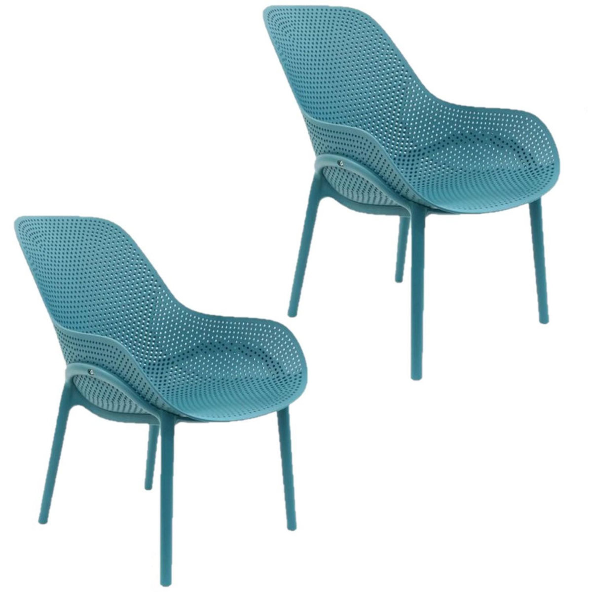 The Home Deco Factory 2 Fauteuils pour table de jardin design Malibu