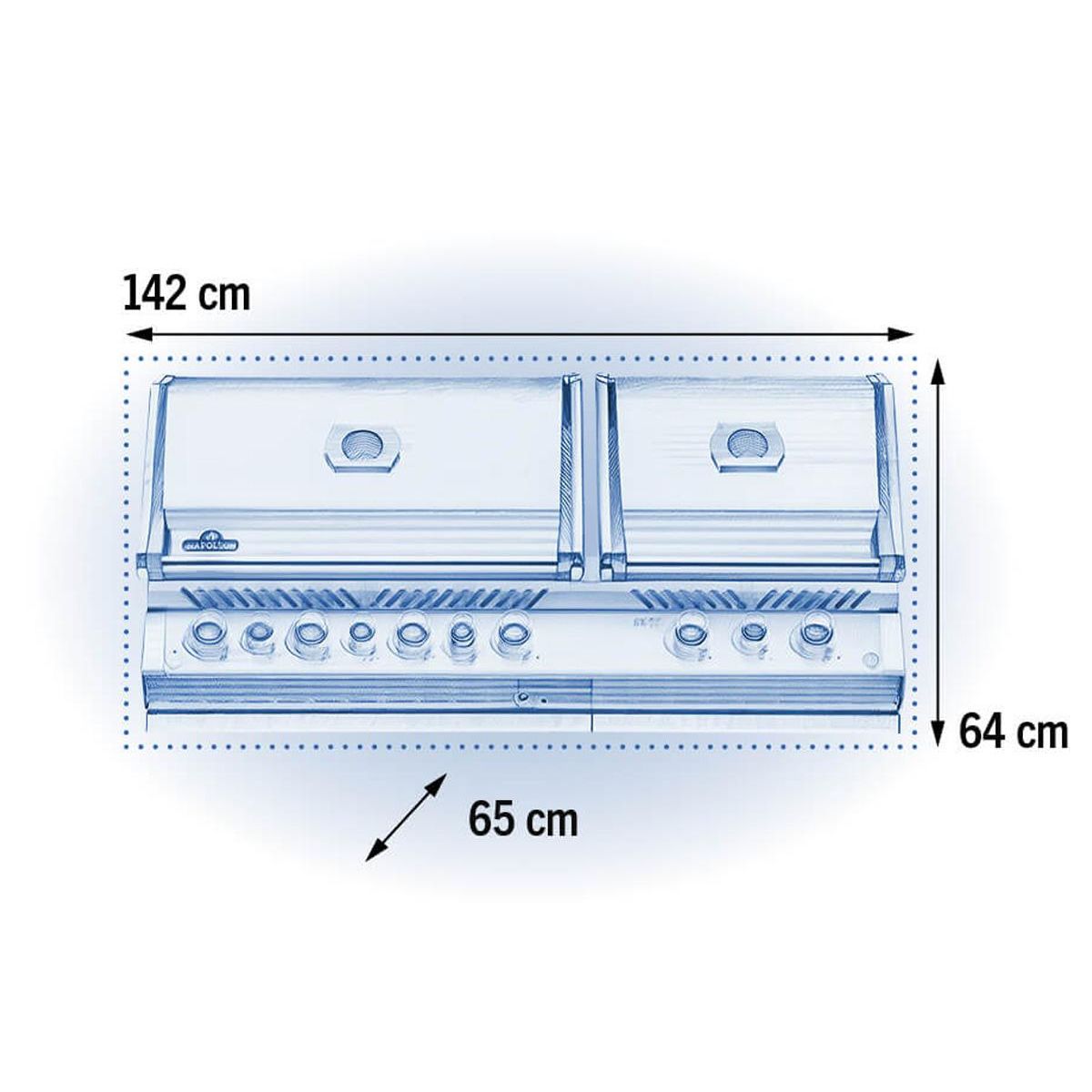NAPOLEON Barbecue gaz encastrable Prestige Pro 825 inox 4 brûleurs + 2 Sizzle Zone + brûleur arrière + Fumage - Napoleon
