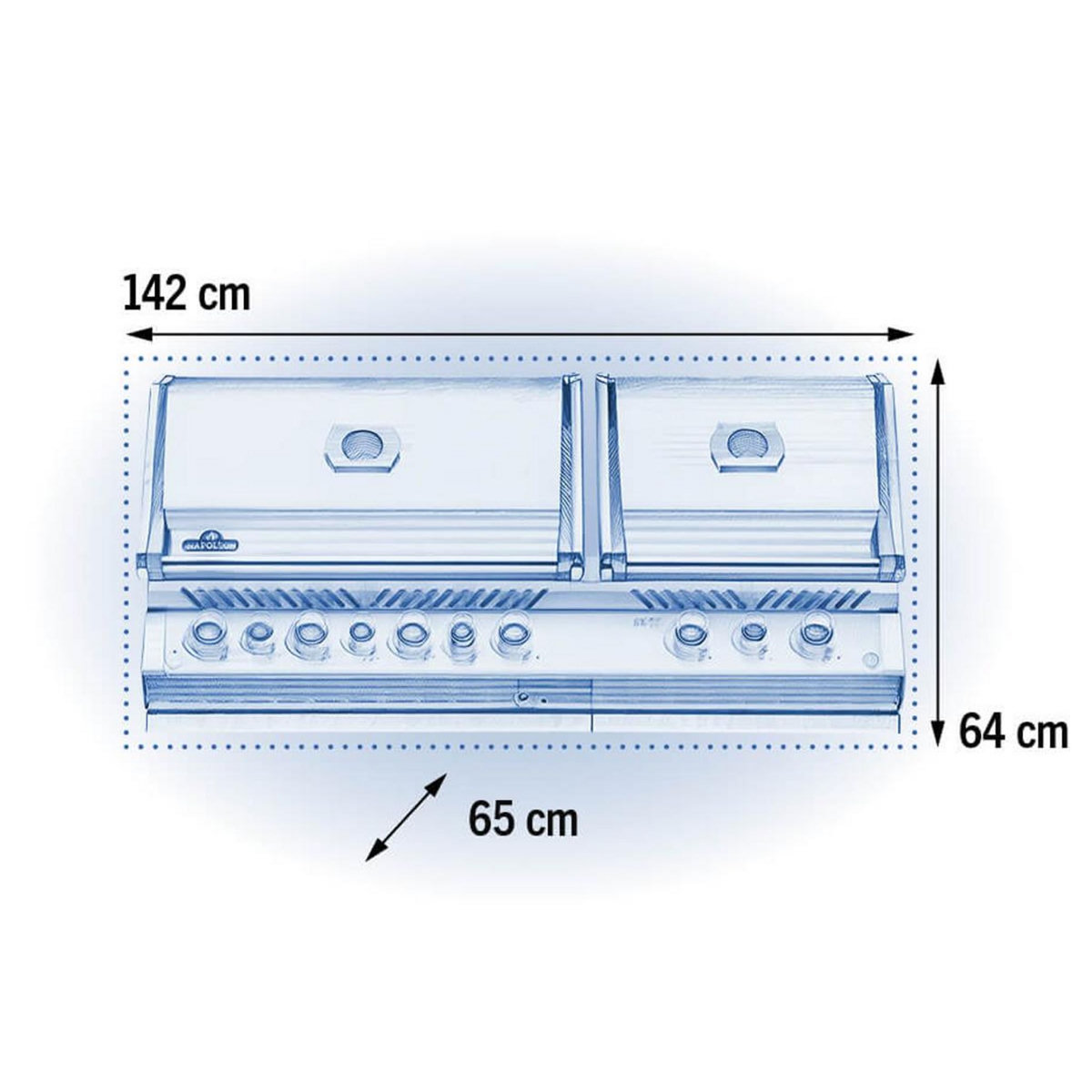 NAPOLEON Barbecue gaz encastrable Prestige Pro 825 inox 4 brûleurs + 2 Sizzle Zone + brûleur arrière + Fumage - Napoleon