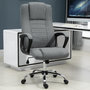 Voir la diapositive 2 : HOMCOM HOMCOM Fauteuil de bureau à roulettes chaise manager ergonomique pivotante hauteur réglable lin gris foncé