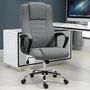 Voir la diapositive 2 : HOMCOM HOMCOM Fauteuil de bureau à roulettes chaise manager ergonomique pivotante hauteur réglable lin gris foncé