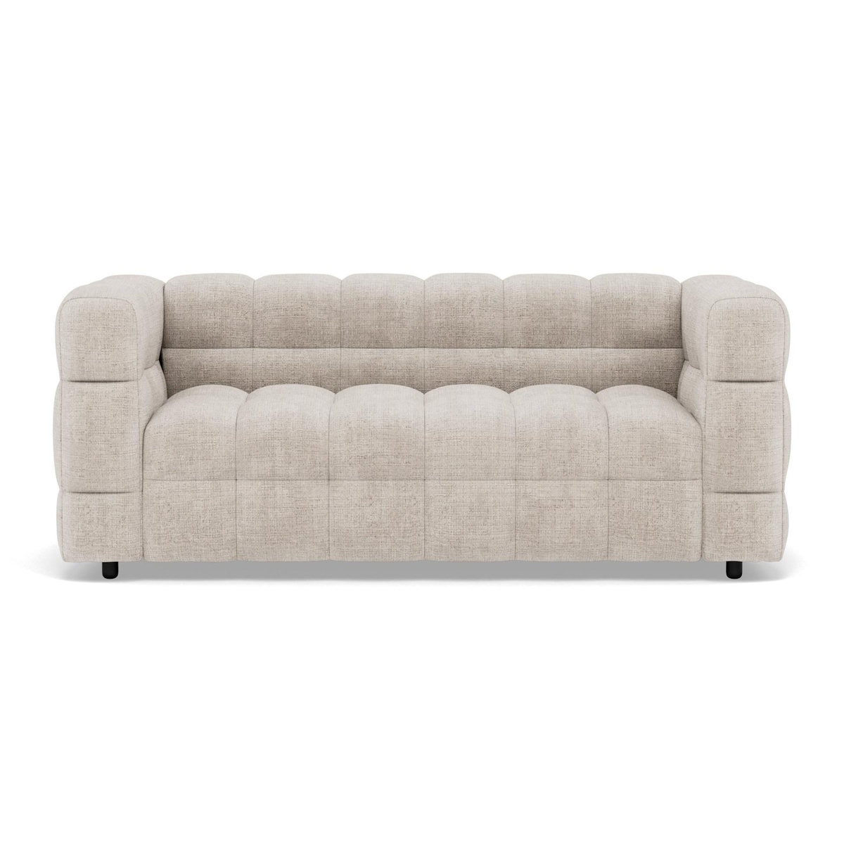 BEST MOBILIER Augustin - canapé droit 3 places en velours texturé