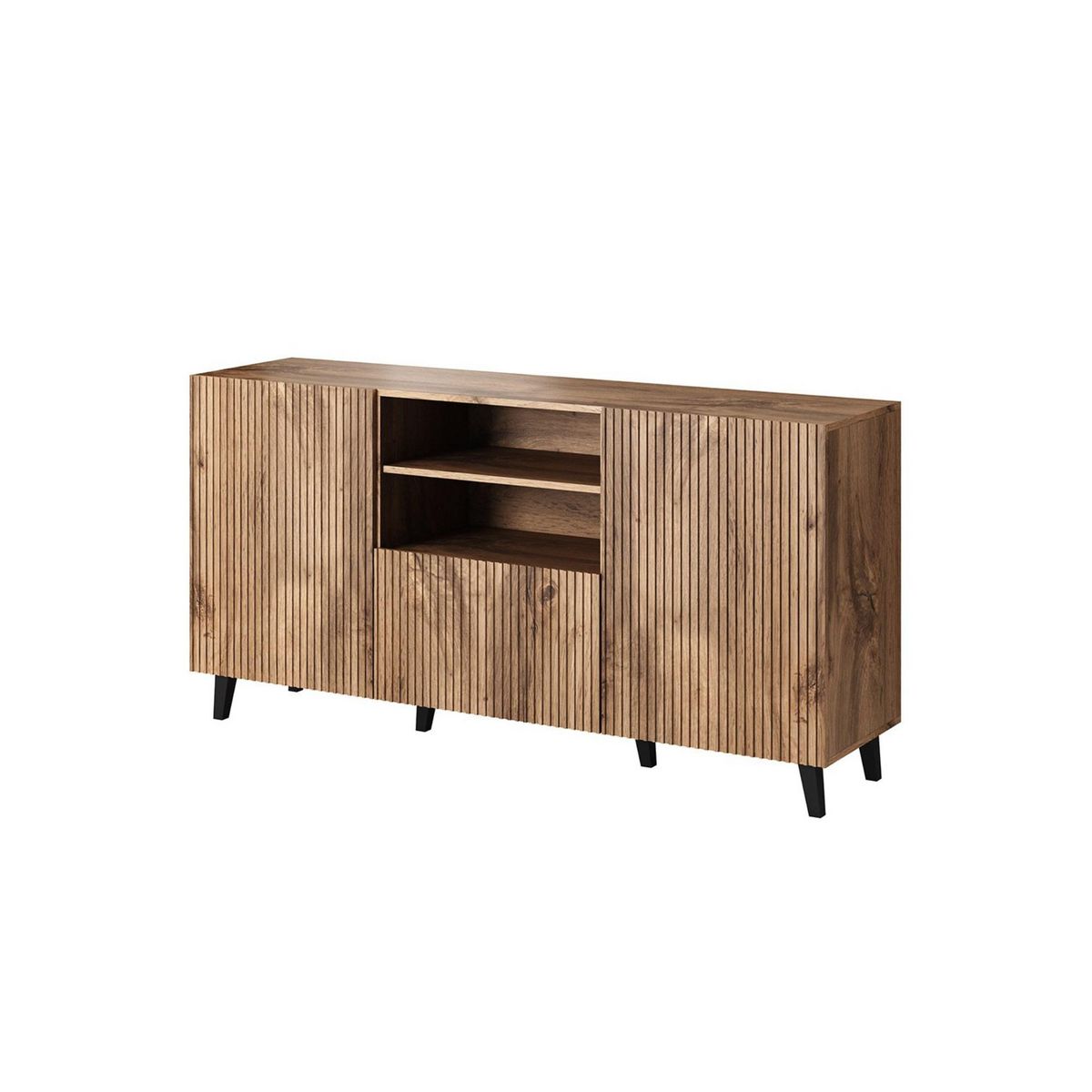 BEST MOBILIER Come - buffet bas - effet bois - 2 portes, 1 tiroir et 1 niche - 150 cm