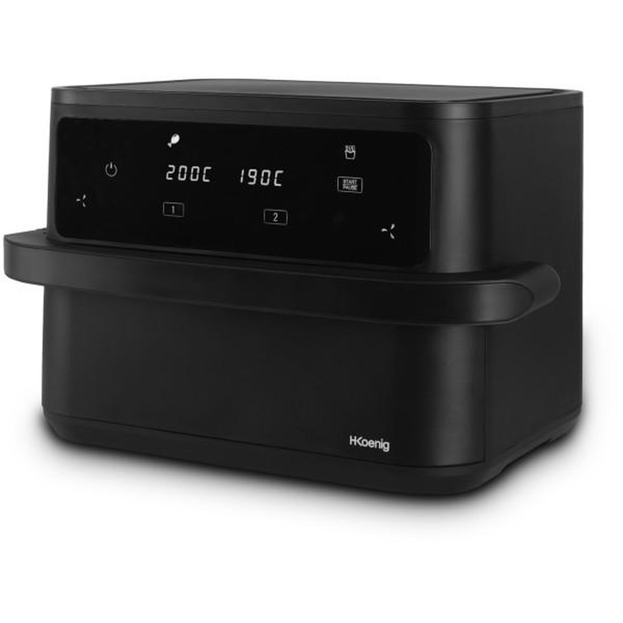 Voir la diapositive 3 : HKOENIG Friteuse Electrique  sans huile HKoeNIG - FRY960 - Capacité 10L convertible 2 x 5L - 8 programmes de cuisson - 2400W