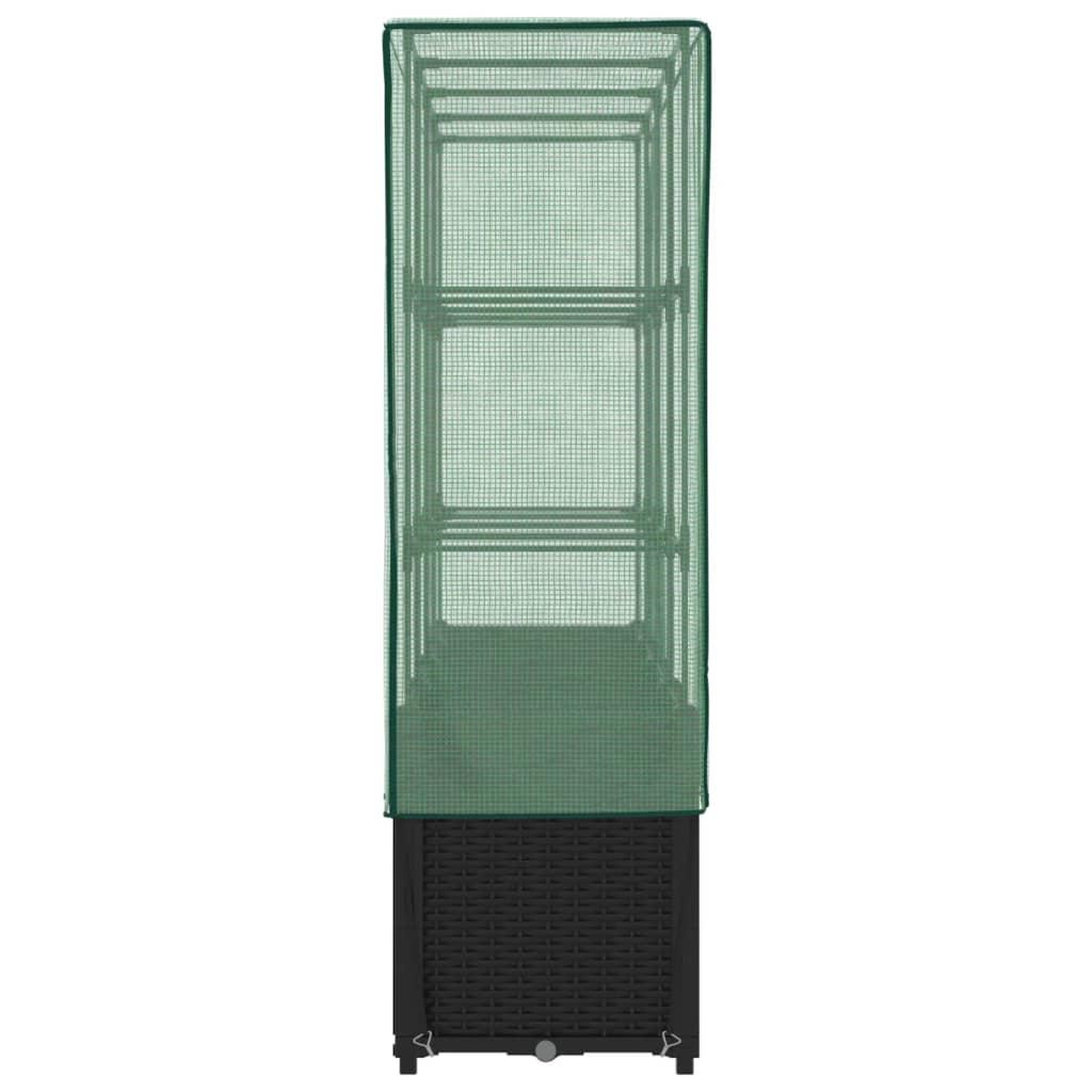 Voir la diapositive 5 : VIDAXL Jardiniere surelevee avec housse aspect rotin 160x40x153 cm
