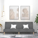 VIDAXL Canape-lit a 2 places gris clair tissu