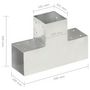Voir la diapositive 6 : VIDAXL Connecteurs de poteau 4pcs Forme en T Metal galvanise 101x101mm