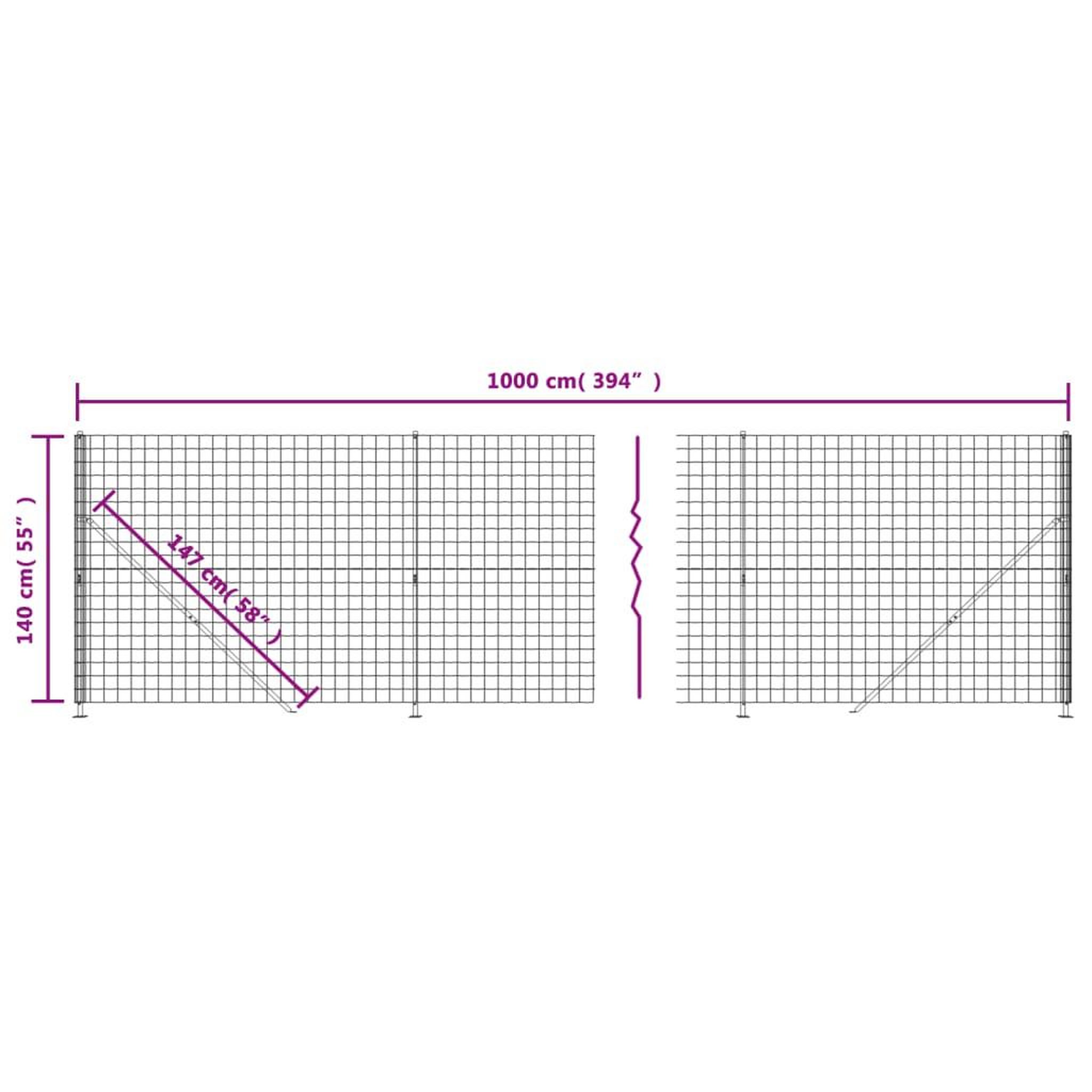 Voir la diapositive 6 : VIDAXL Cloture en treillis metallique avec bride vert 1,4x10 m