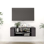 Voir la diapositive 1 : VIDAXL Meuble TV mural Gris brillant 102x35x35 cm Bois d'ingenierie
