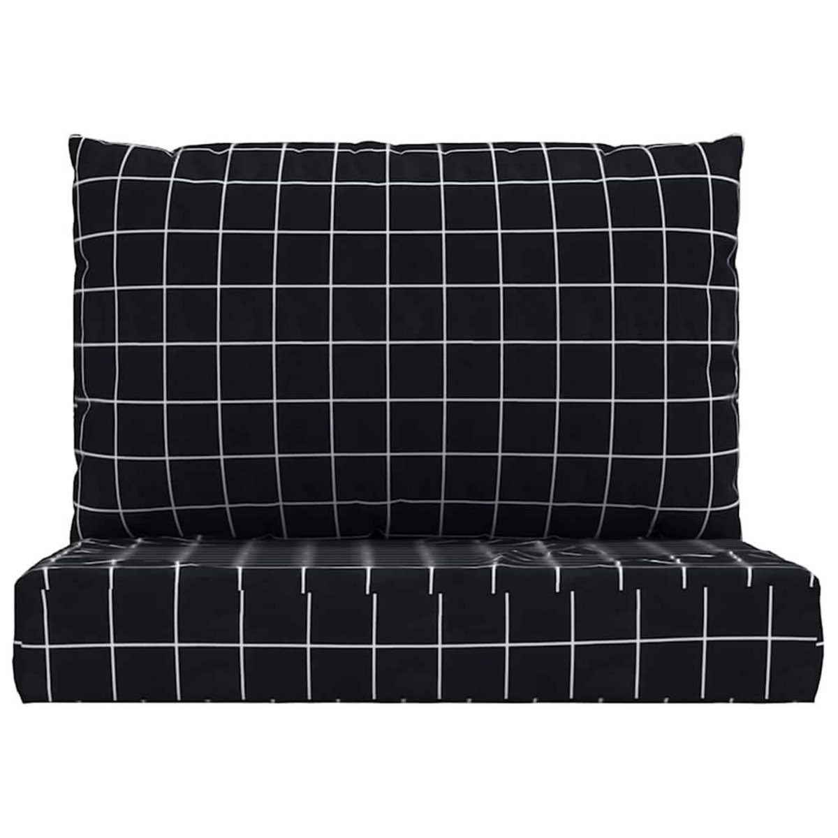 VIDAXL Coussins de palette lot de 2 motif a carreaux noir tissu Oxford