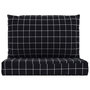 Voir la diapositive 4 : VIDAXL Coussins de palette lot de 2 motif a carreaux noir tissu Oxford