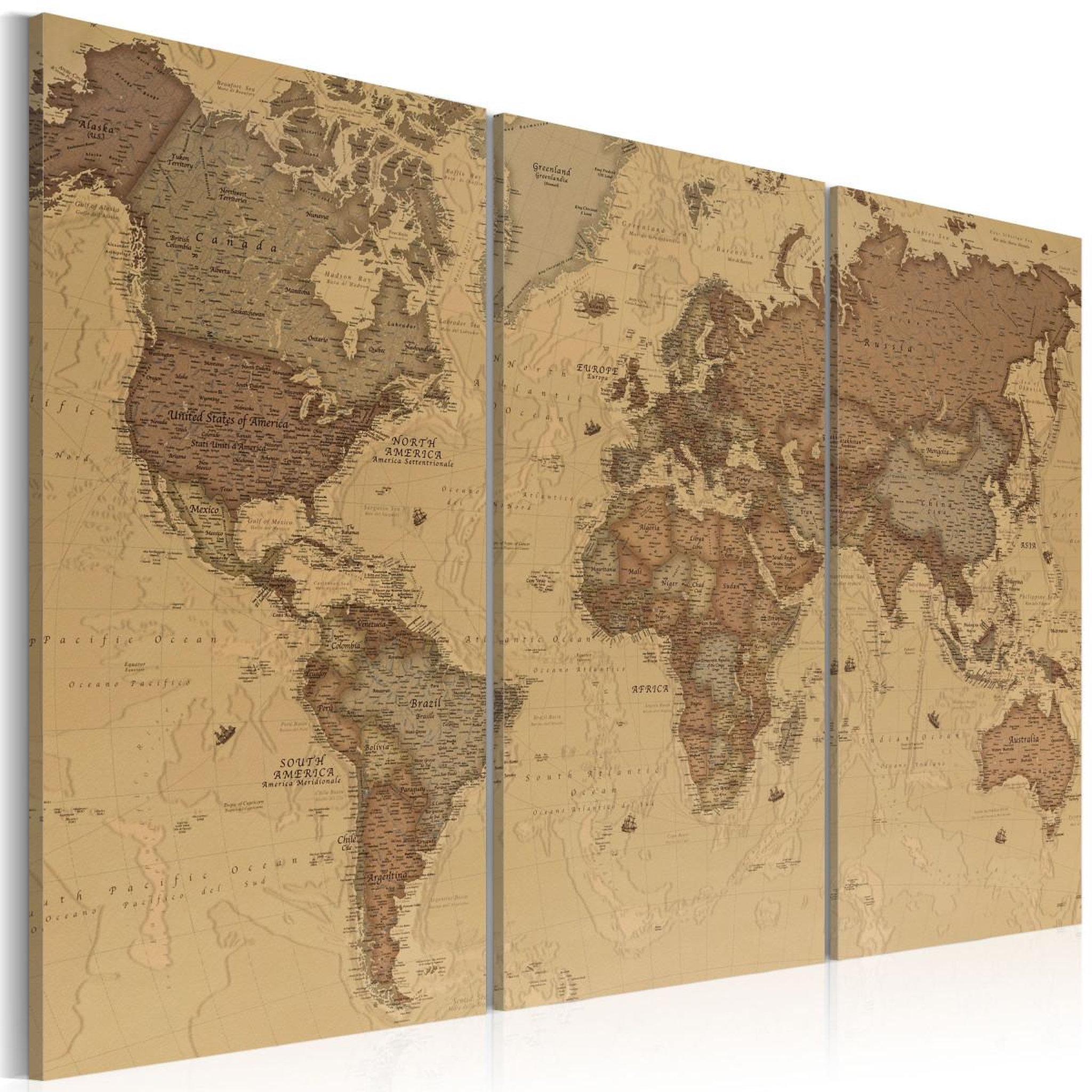 Paris Prix Tableau imprimé  stylish world map. Coloris disponibles : Multicolore