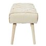 Voir la diapositive 3 : TOILINUX Banc Mirage avec détails motif en polyester et MDF - Beige et Blanc